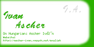 ivan ascher business card